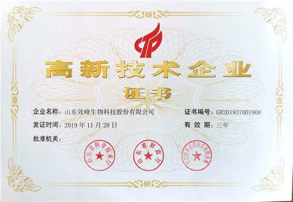 高新技術企業證書