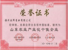 山東農業產業化十佳企業